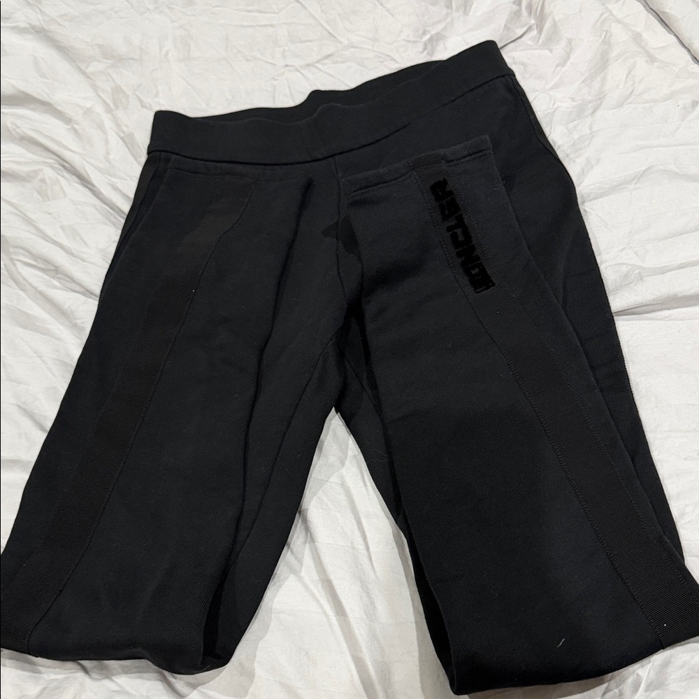 Moncler Kids Black Jogger leggings with fleece
